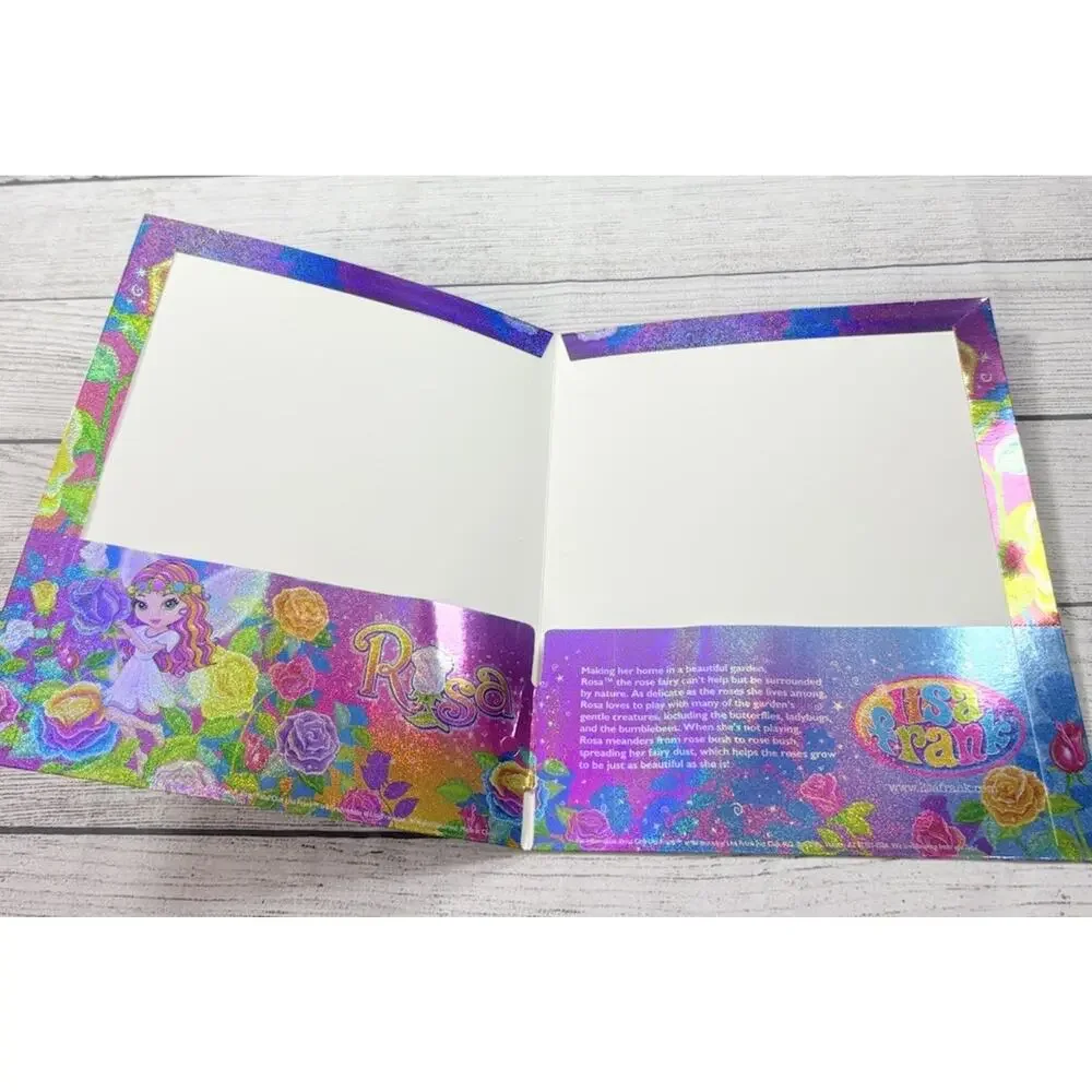 Lisa Frank Vintage Y2K Rosa Fairy Girl Glitter 2 Pocket Folder UNPUNCHED